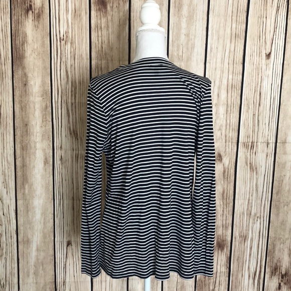 Talbots Navy/Wht Striped Open Front Cardigan Small - Picture 3 of 5